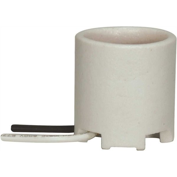 Satco 1.5 in. White Medium Base Keyless Unglazed Porcelain Socket with Wireay and Bronze Shell 80/1155